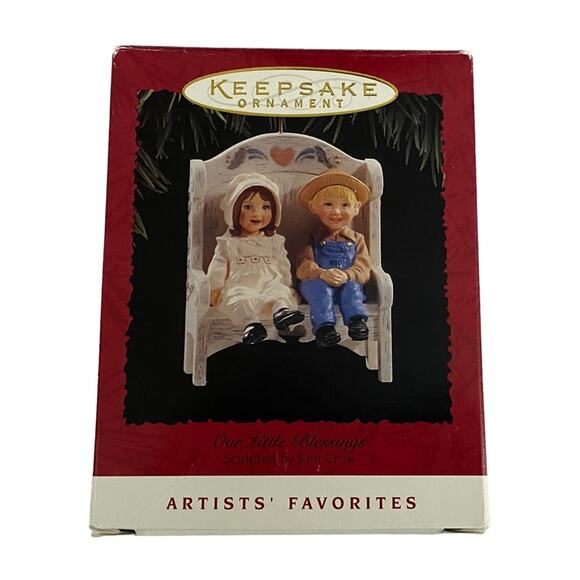 Hallmark Other - Hallmark Our Little Blessings Christmas Ornament Country Farm Children Bench VTG